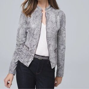 White House black market snake skin moto jacket